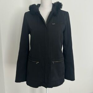 Cute Black Winter Coat with Zip Pockets
